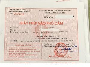 Thủ tục xin cấp giấy phép vào tuyến phố cấm Hà Nội