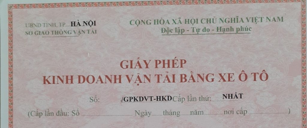 Điều kiện xin giấy phép kinh doanh vận tải cá nhân
