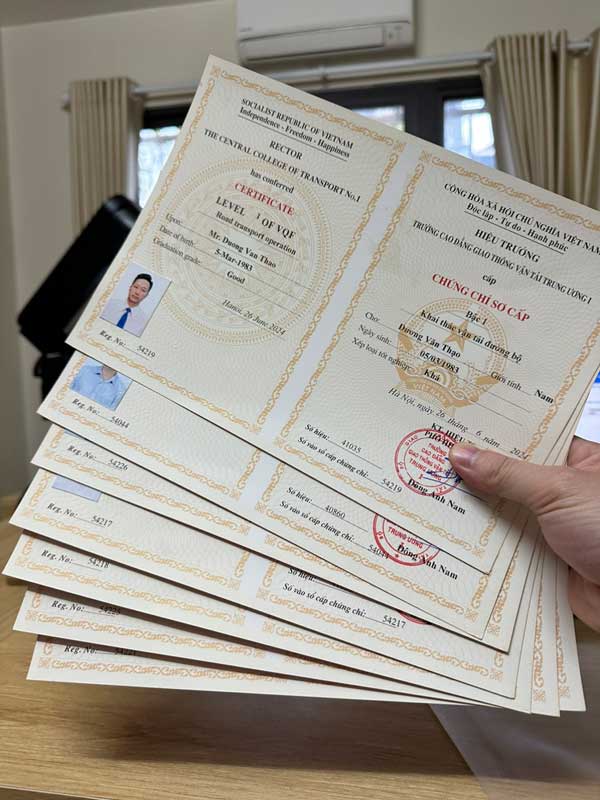 Chứng chỉ người điều hành vận tải Chứng chỉ người điều hành vận tải